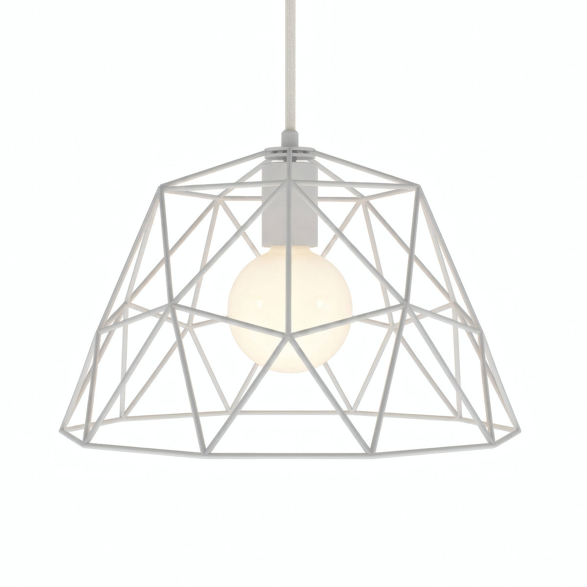 Paralume gabbia a cupola XL Ø 35 cm con portalampada E27 — Bianco