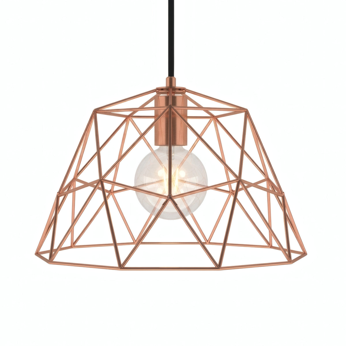 Paralume gabbia a cupola XL Ø 35 cm con portalampada E27 — Rame