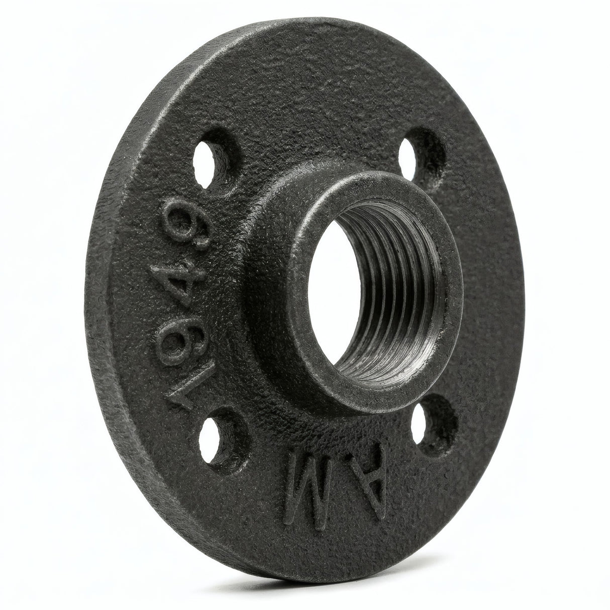 Bride 4 trous 3/4'' 20x27mm fonte noire - photo produit fond blanc 2