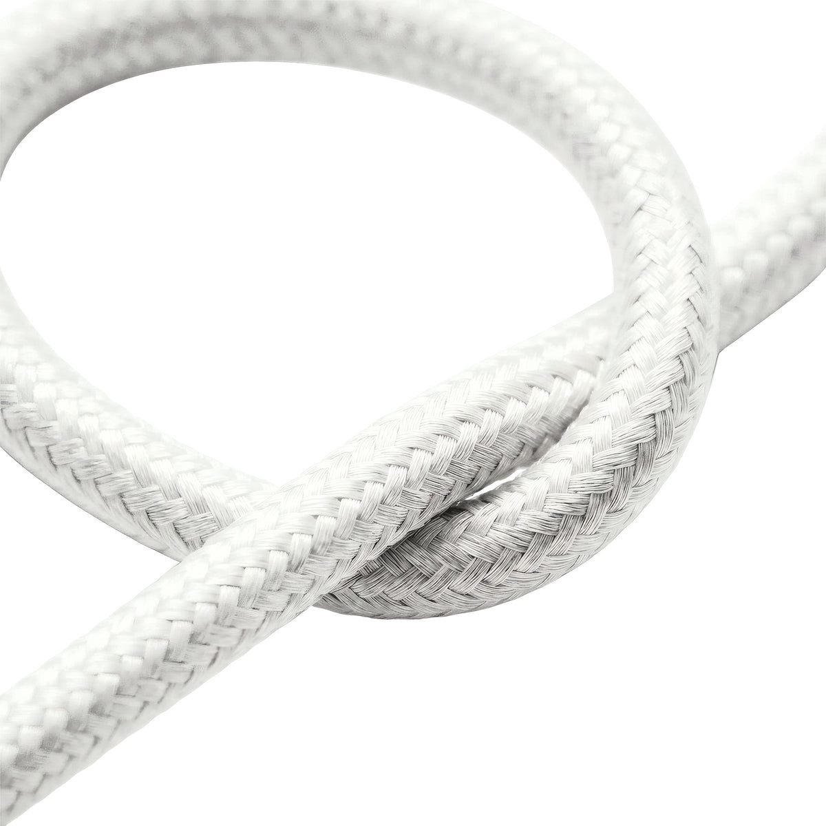 Cavo tessile rotondo effetto seta – Bianco ottico