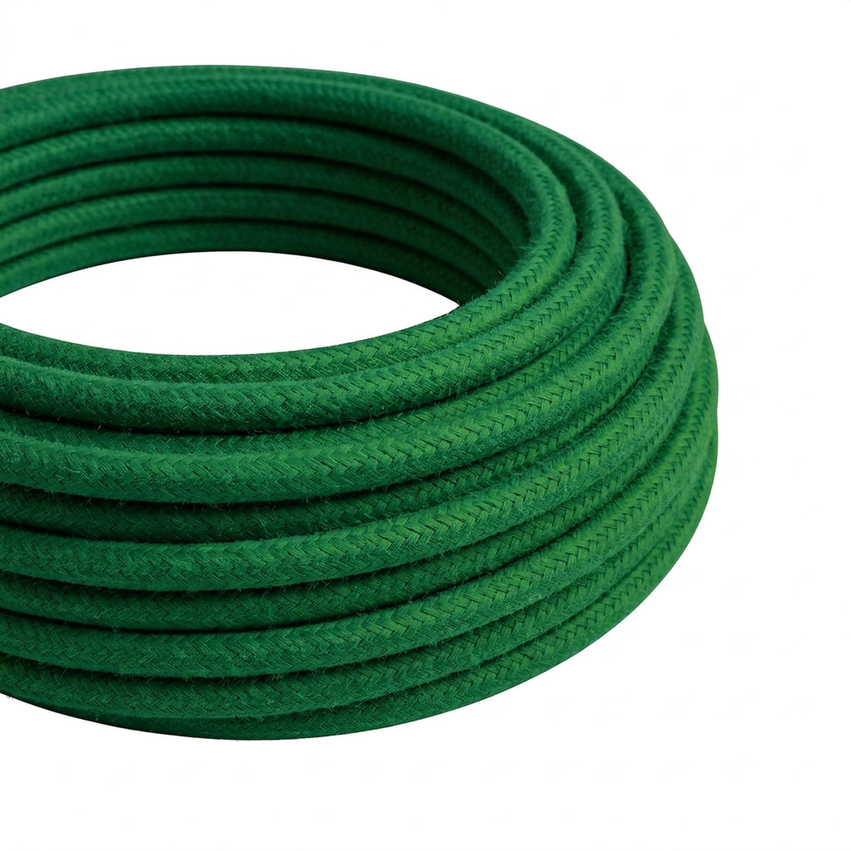 Cavo tessile rotondo effetto seta – Verde foresta