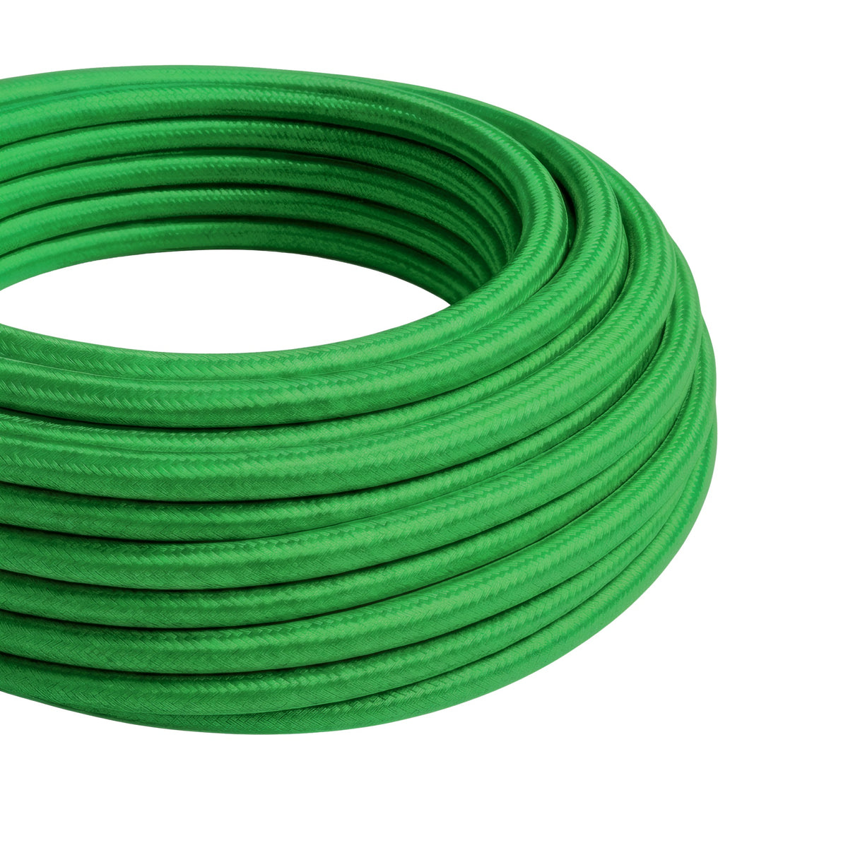 Cavo tessile rotondo effetto seta – Verde prato