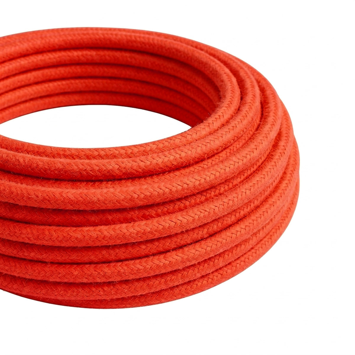 Cavo tessile rotondo effetto seta fluo – Arancione