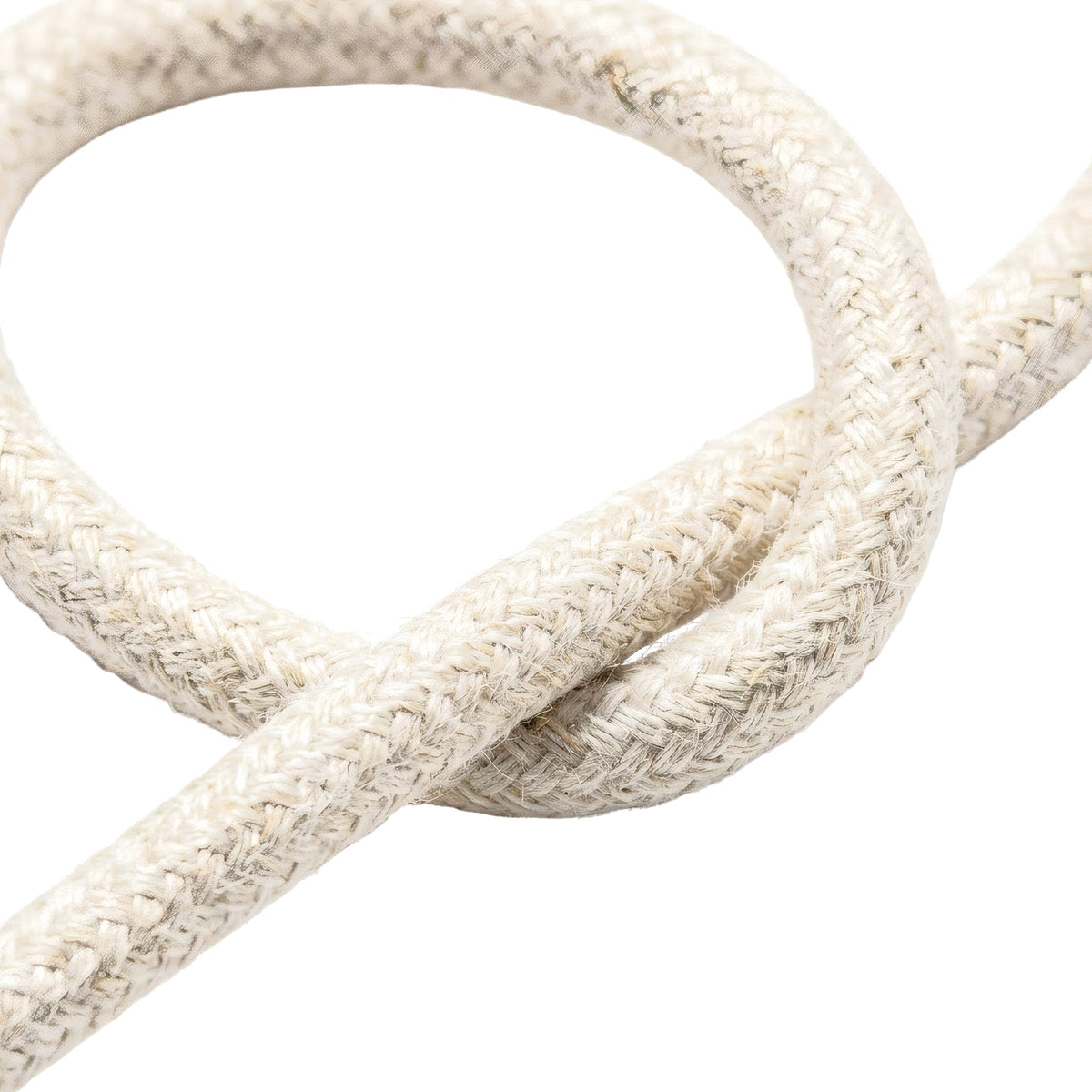 Cavo tessile rotondo in lino naturale – Bianco