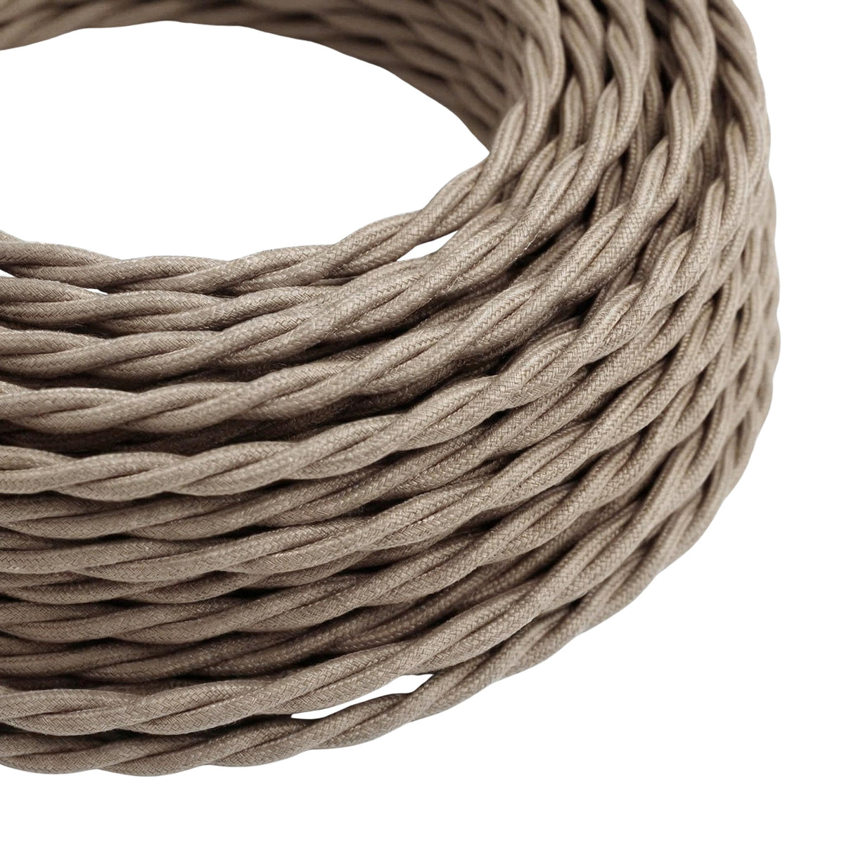 Cavo tessile intrecciato in cotone – Grigio tortora