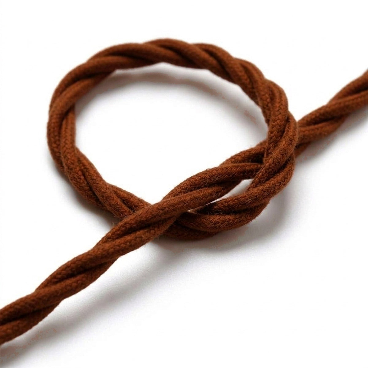 Cavo tessile intrecciato in cotone – Marrone cannella