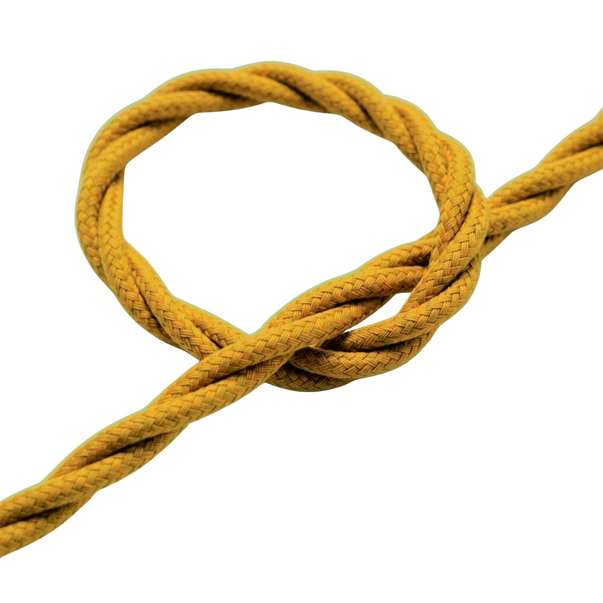 Cavo tessile intrecciato effetto seta – Giallo senape