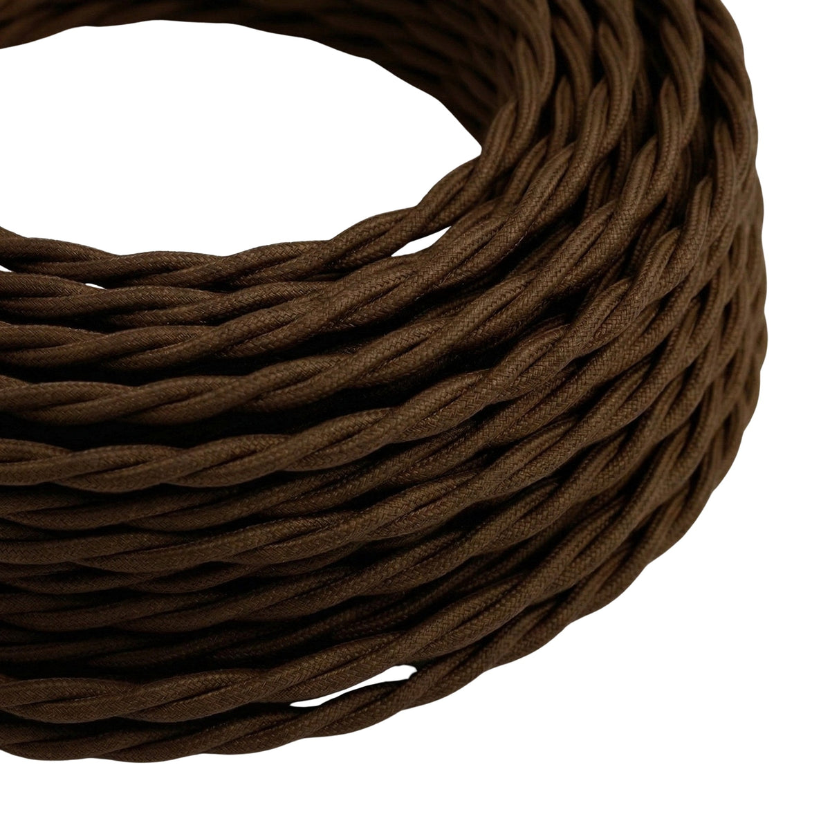 Cavo tessile intrecciato effetto seta – Marrone espresso