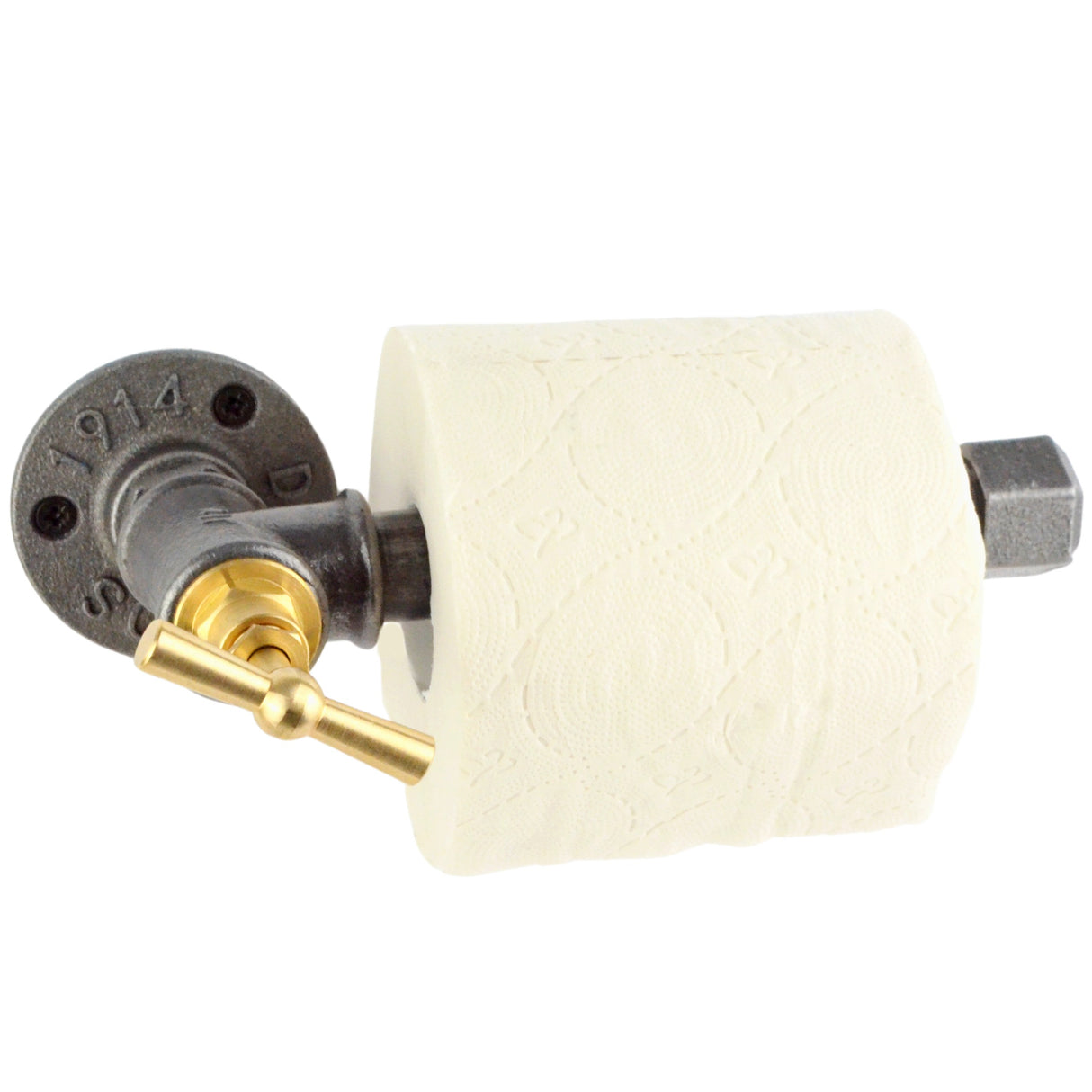 Portarotolo di carta igienica con rubinetto in ottone | Modello 1