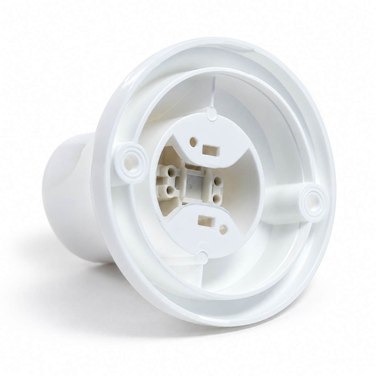 Portalampada E27 diritto in termoplastica per parete o soffitto — bianco — vista 2