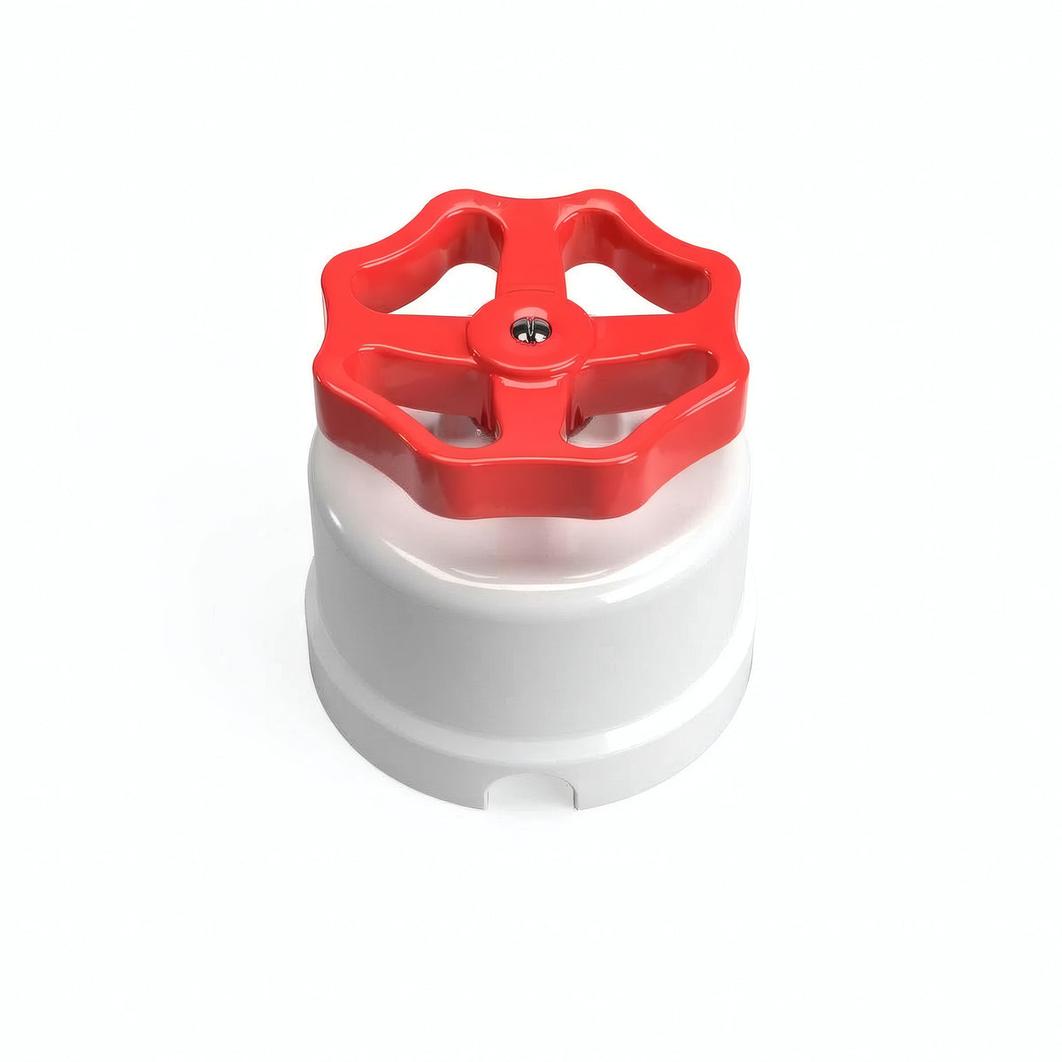 Deviatore in porcellana con manopola — Bianco / Rosso