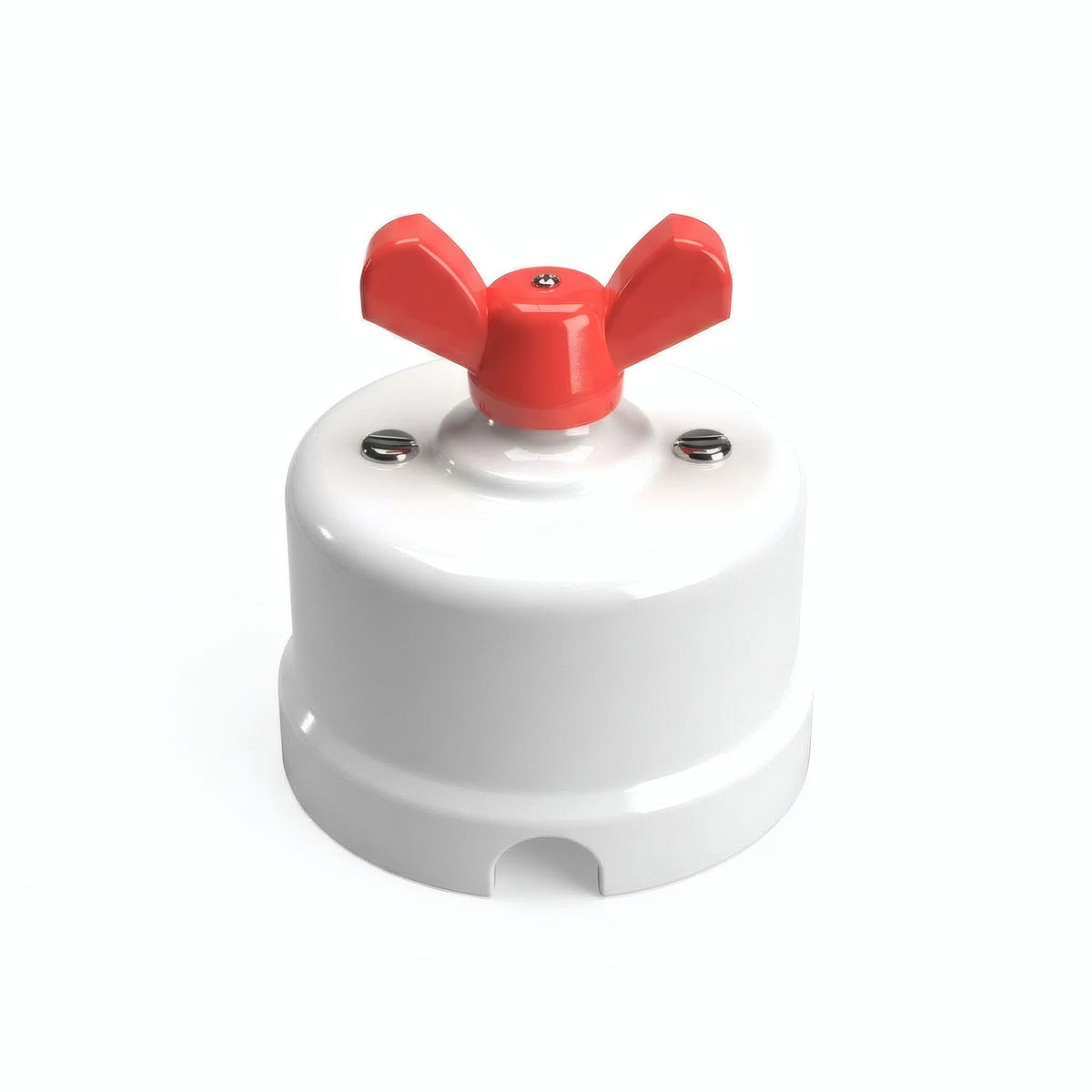 Deviatore in porcellana con galletto — Bianco / Rosso