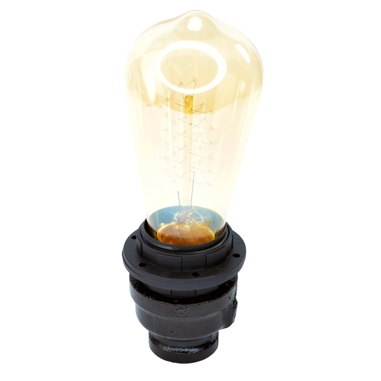 Kit Portalampada E27 Termoplastico su Raccordo – decorazione – vernice nera - kit portalampada per lampada industriale fai-da-te - vista 2