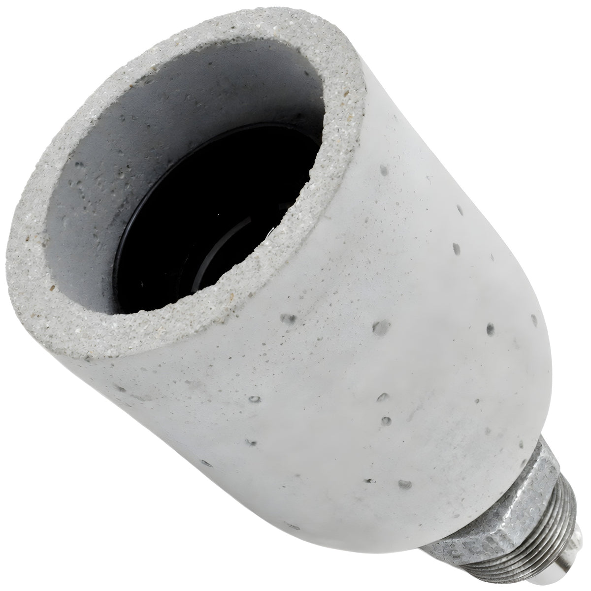 Kit portalampada E27 in cemento grigio chiaro su raccordo maschio in ghisa zincata