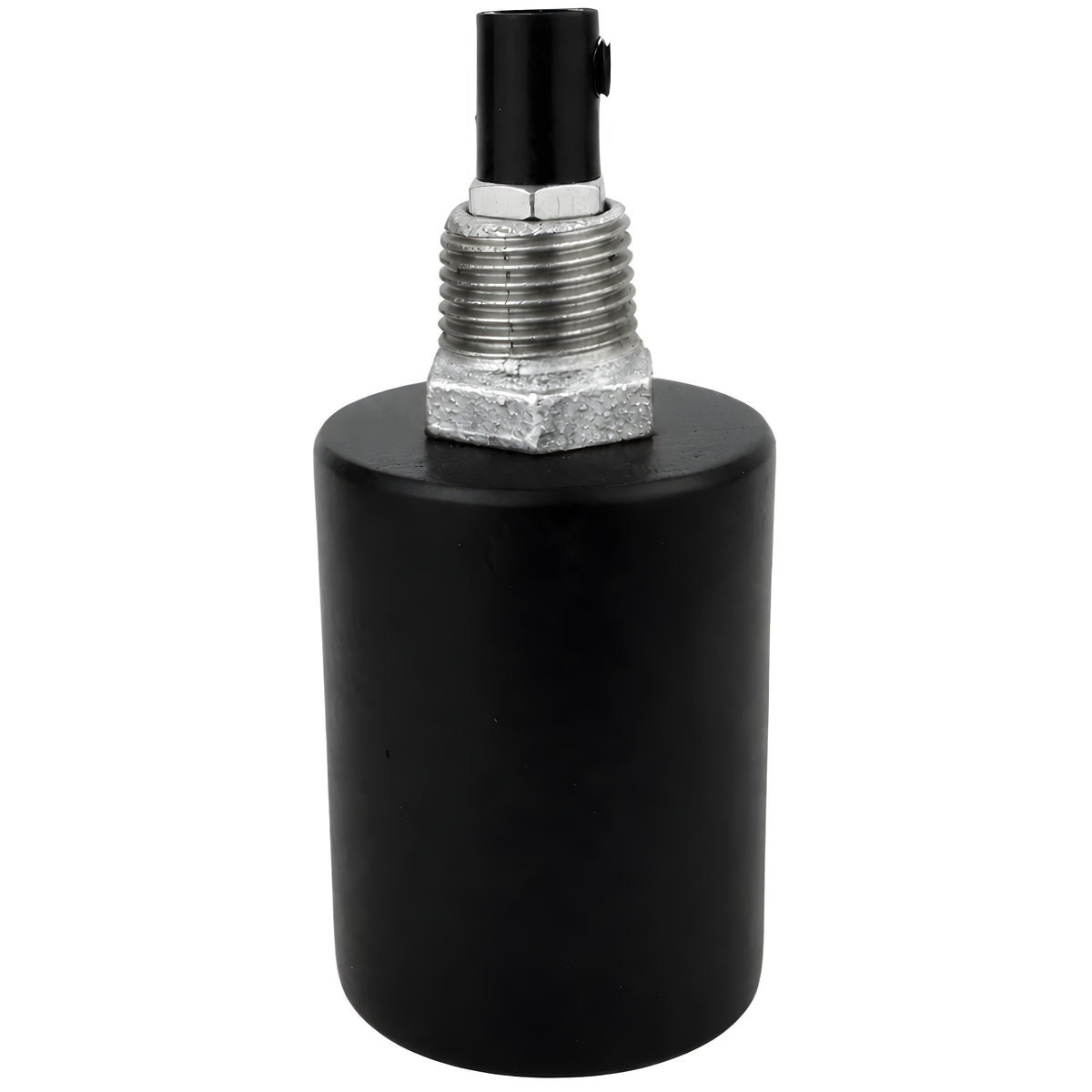 Kit portalampada E27 in legno nero su raccordo 1/2'' (15x21mm) maschio in ghisa zincata