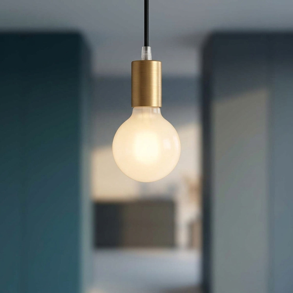 Portalampada E27 cilindrico in metallo — Conico in plastica / Bronzo satinato