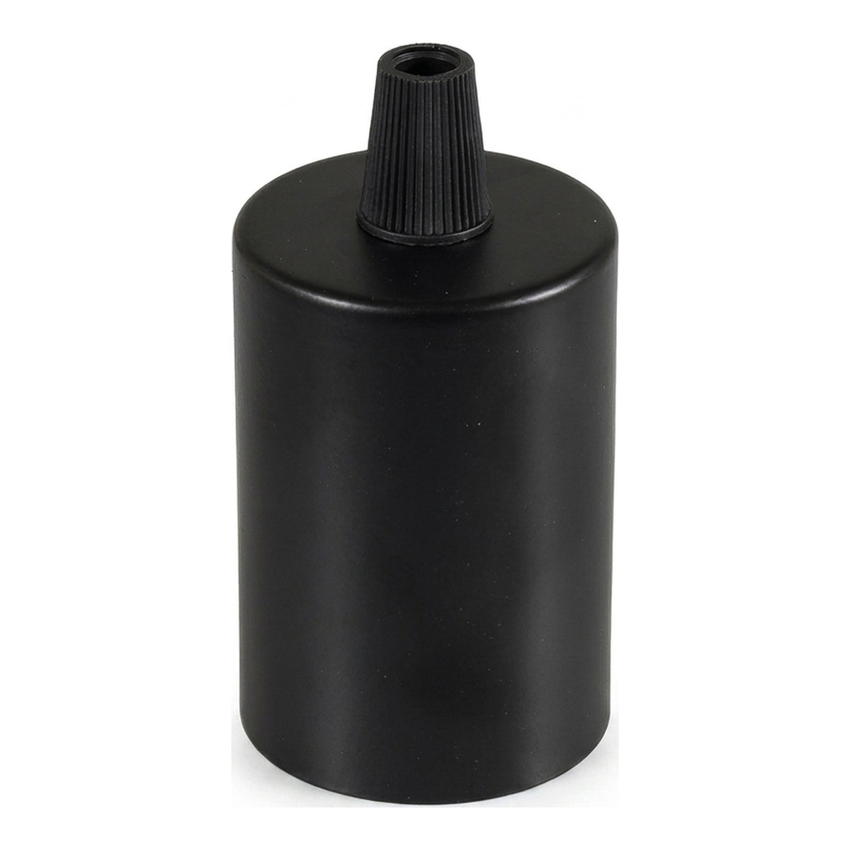 Portalampada E27 cilindrico in metallo — Conico in plastica / Nero
