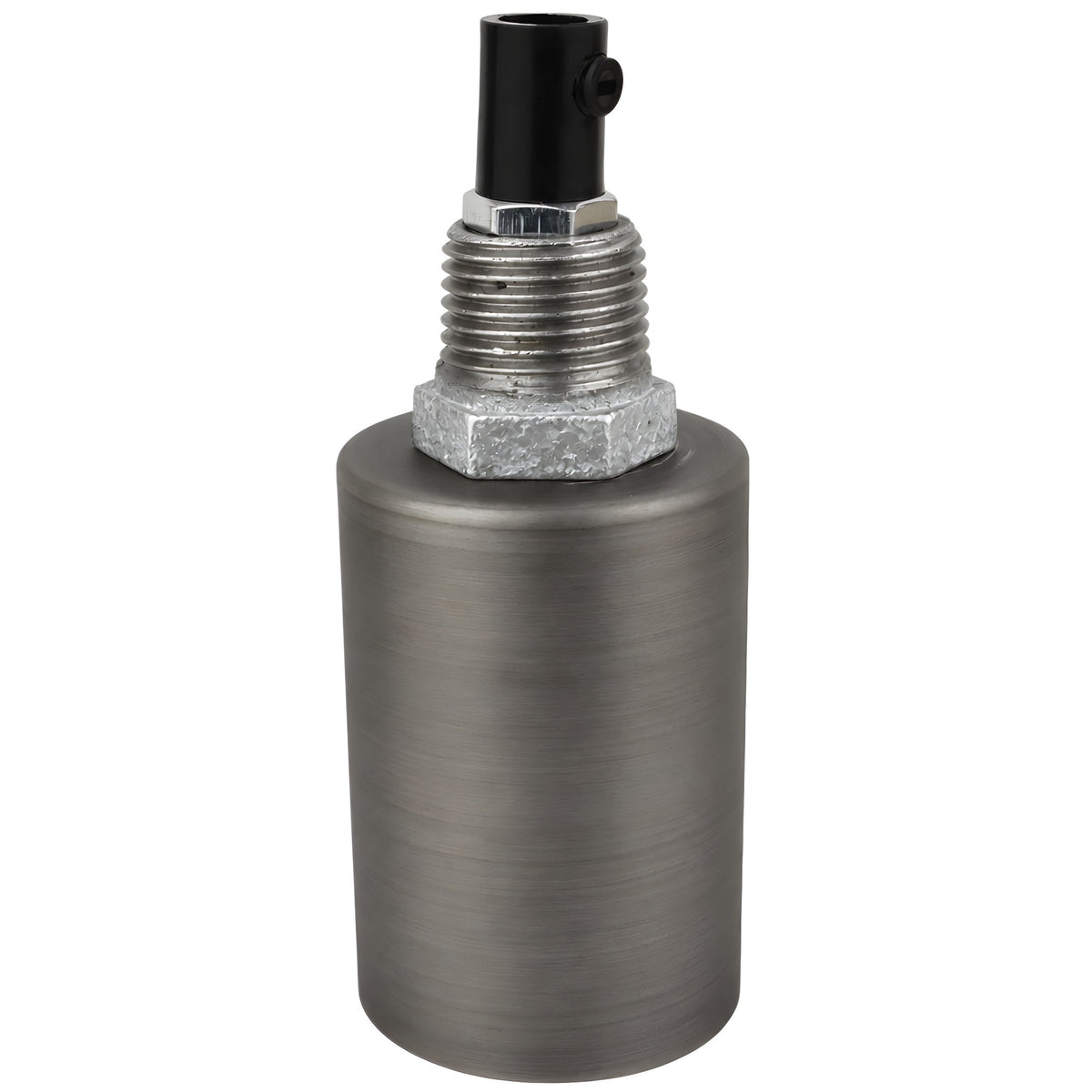 Kit portalampada E27 in metallo liscio grigio su raccordo 1/2'' (15x21mm) maschio in ghisa zincata