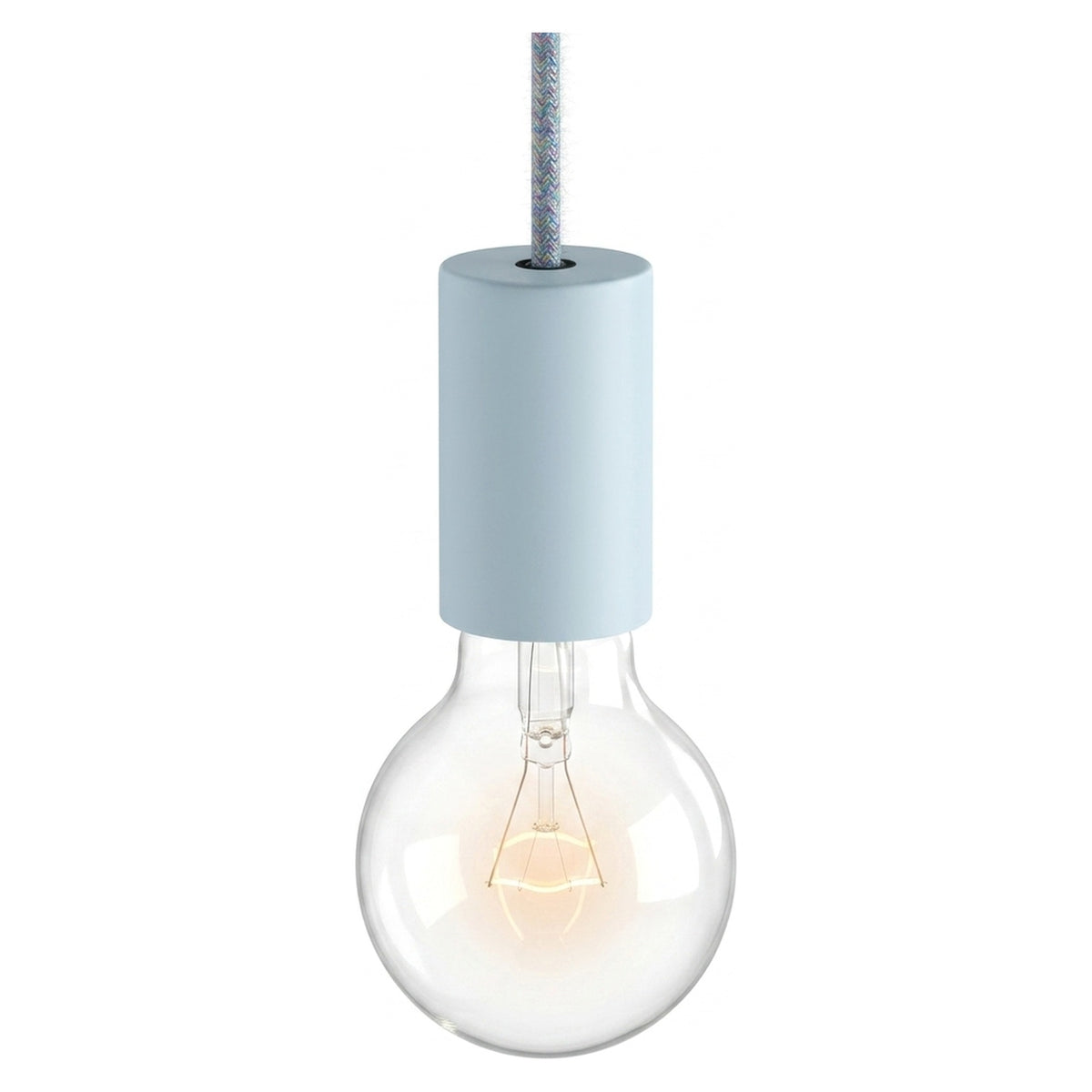 Portalampada E27 in metallo pastello — Azzurro cielo