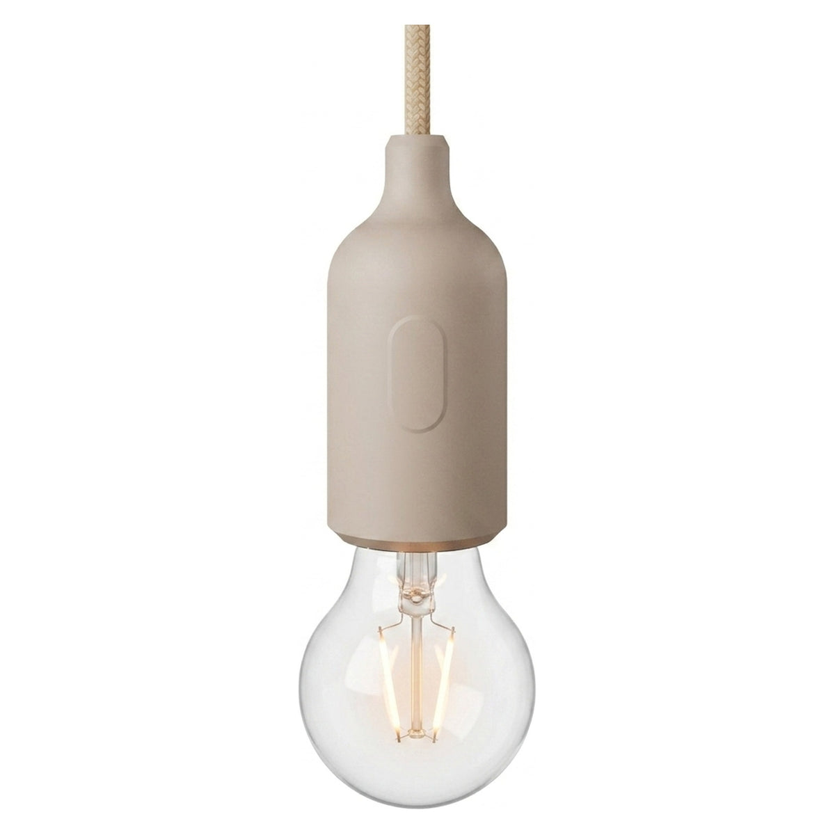 Portalampada E27 in silicone con interruttore — Marrone