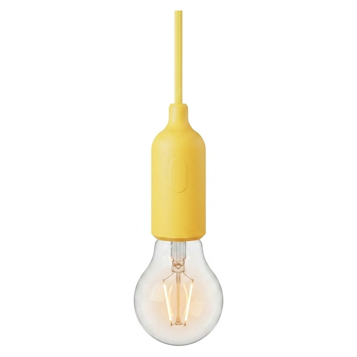 Portalampada E27 in silicone con interruttore — Giallo