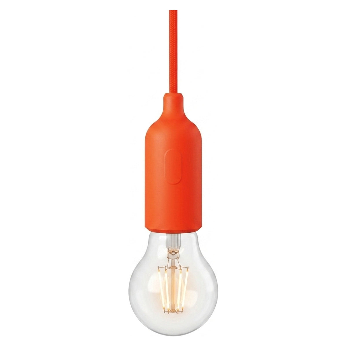 Portalampada E27 in silicone con interruttore — Arancione