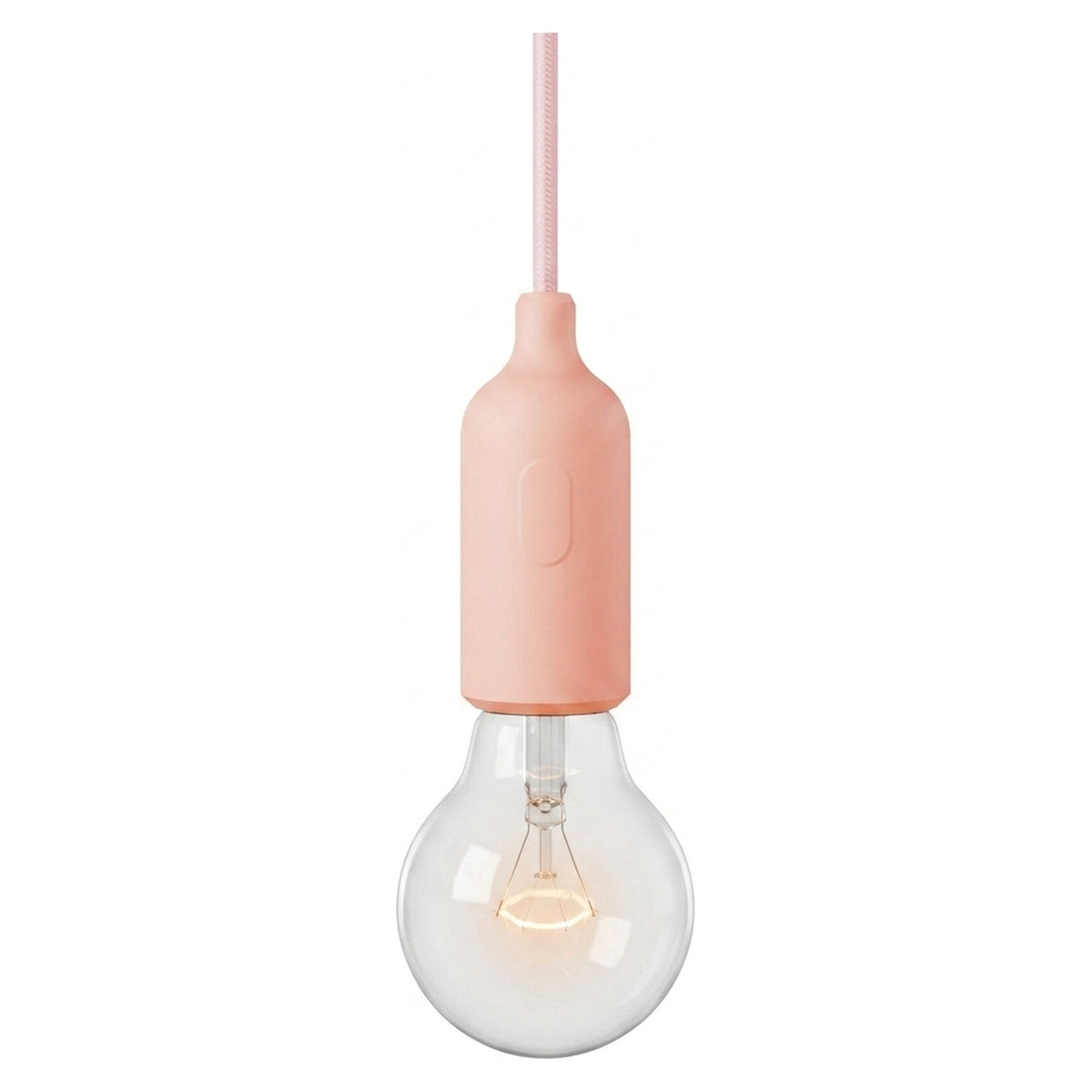 Portalampada E27 in silicone con interruttore — Salmone