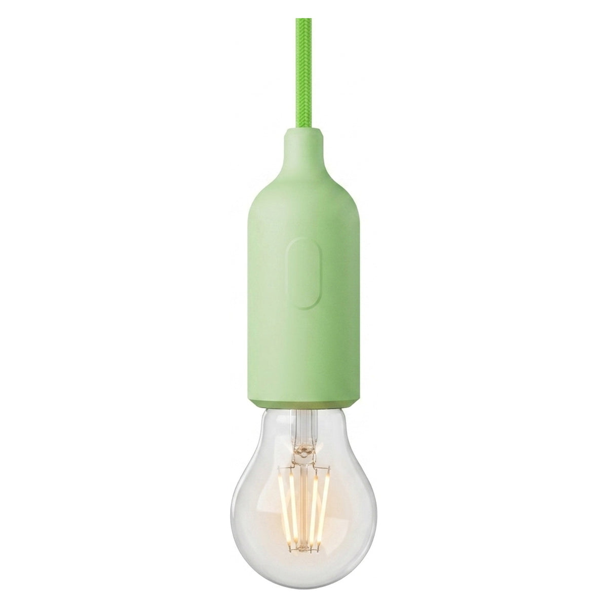 Portalampada E27 in silicone con interruttore — Verde prato