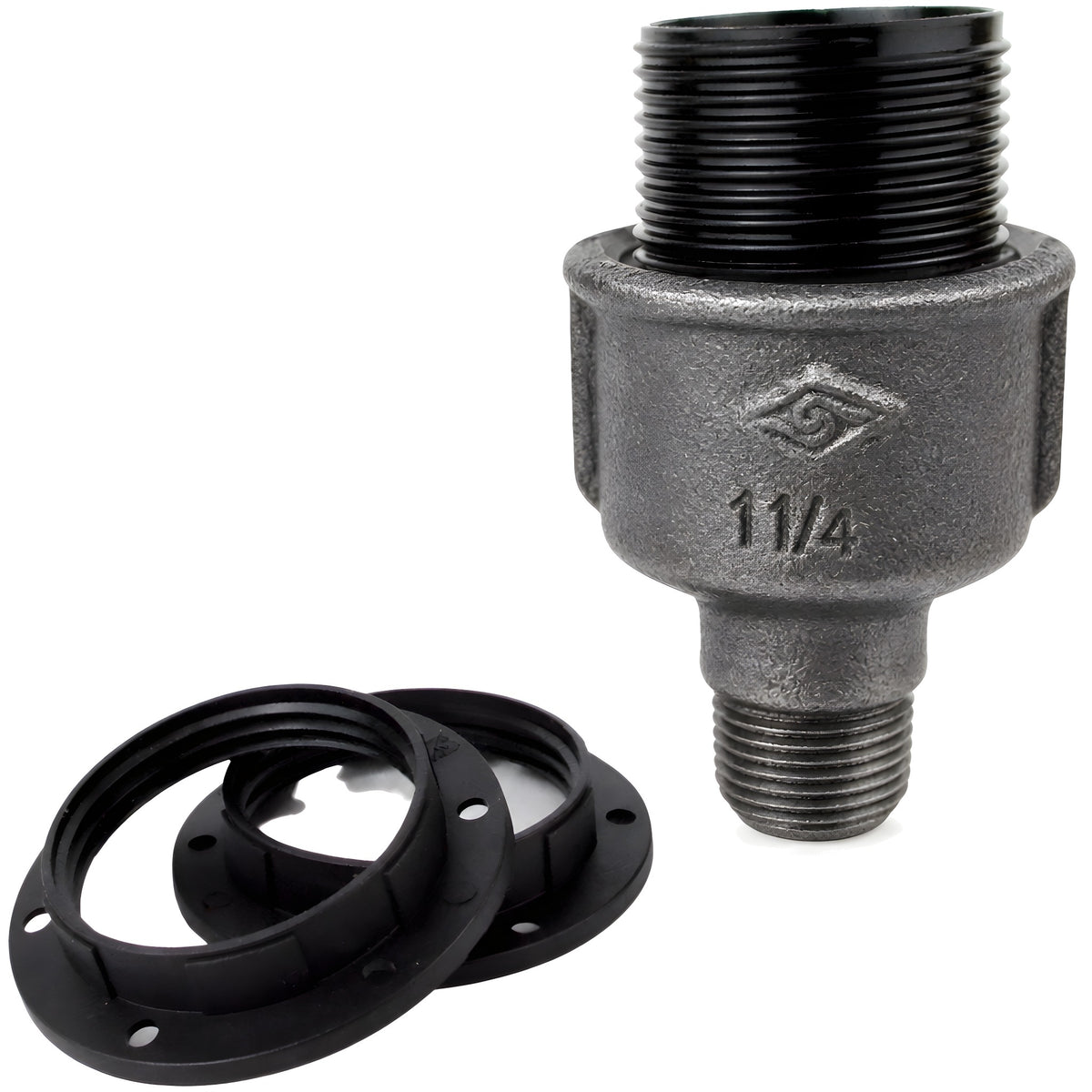 Kit portalampada E27 in bachelite su raccordo 1/2'' (15x21mm) maschio in ghisa nera economica