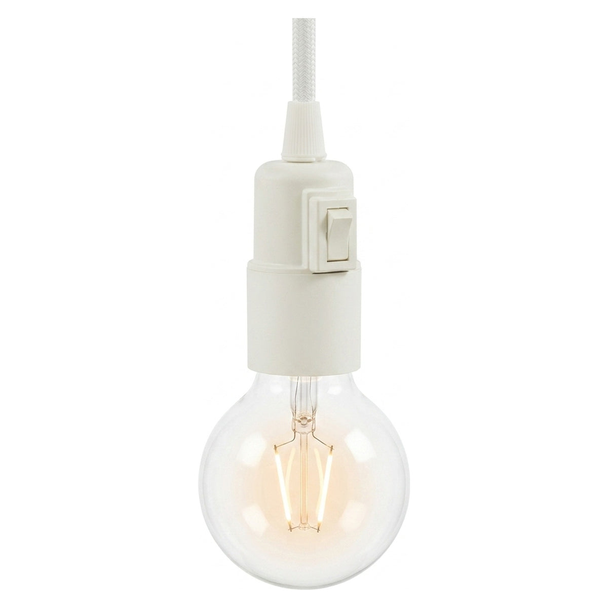 Portalampada E27 in termoplastica con interruttore — Bianco
