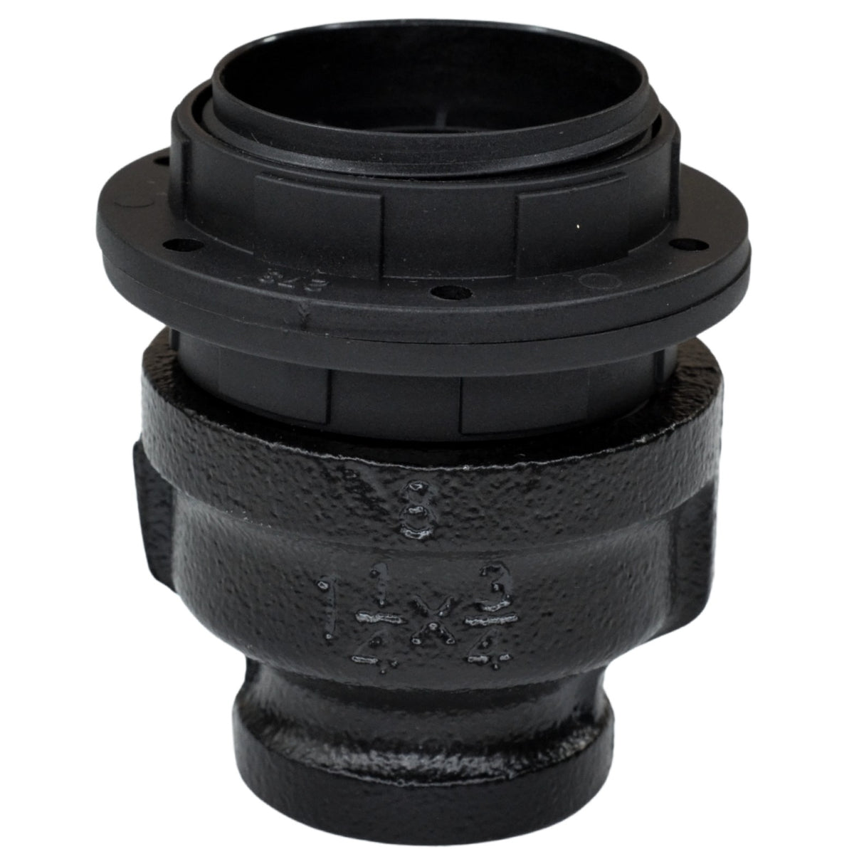 Kit Portalampada E27 Termoplastico su Raccordo – decorazione – vernice nera - kit portalampada per lampada industriale fai-da-te