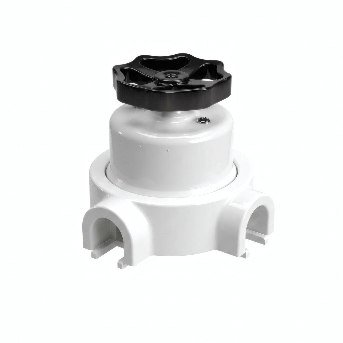 Kit deviatore in porcellana con manopola e base — Bianco / Nero / 2 uscite