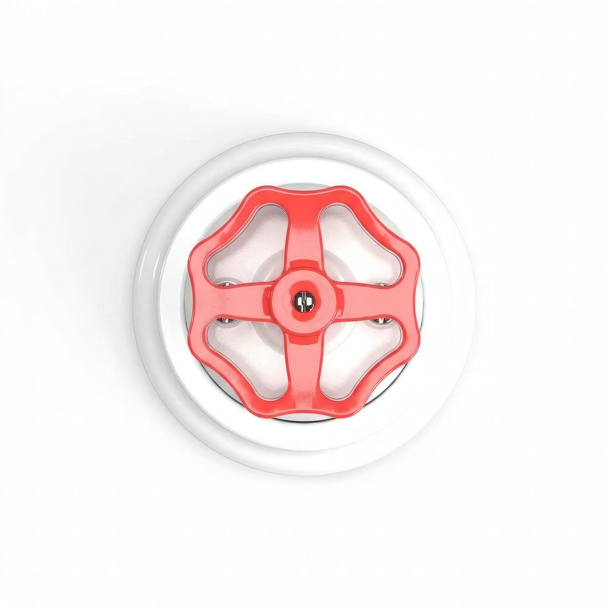 Kit deviatore in porcellana con manopola e base — Bianco / Rosso / Piatta Ø 100 mm
