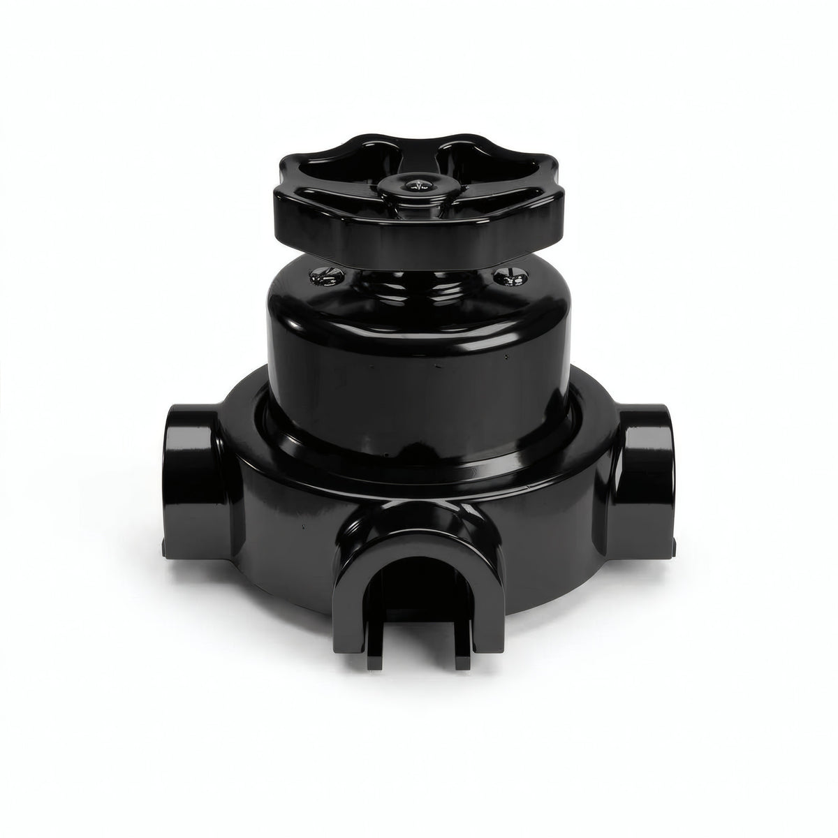 Kit deviatore in porcellana con manopola e base — Nero / Nero / 3 uscite