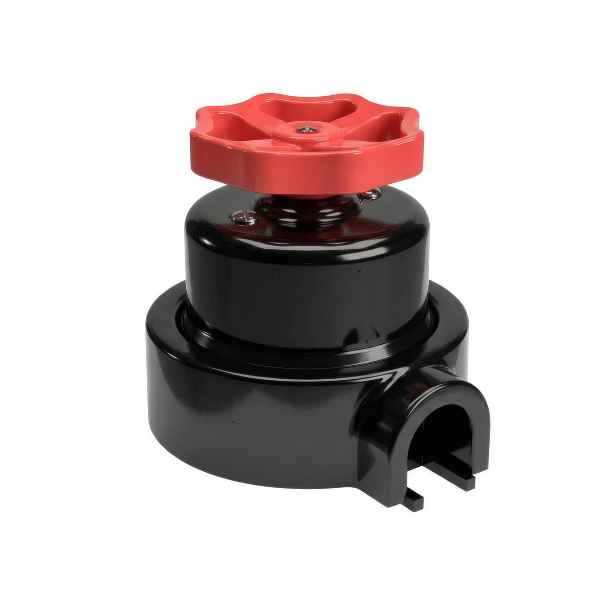 Kit deviatore in porcellana con manopola e base — Nero / Rosso / 1 uscita