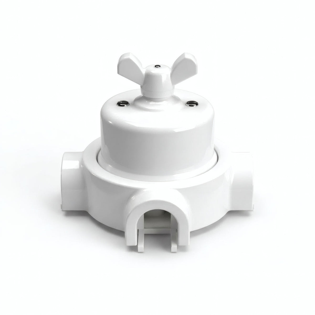 Kit deviatore in porcellana con galletto e base — Bianco / Bianco / 3 uscite