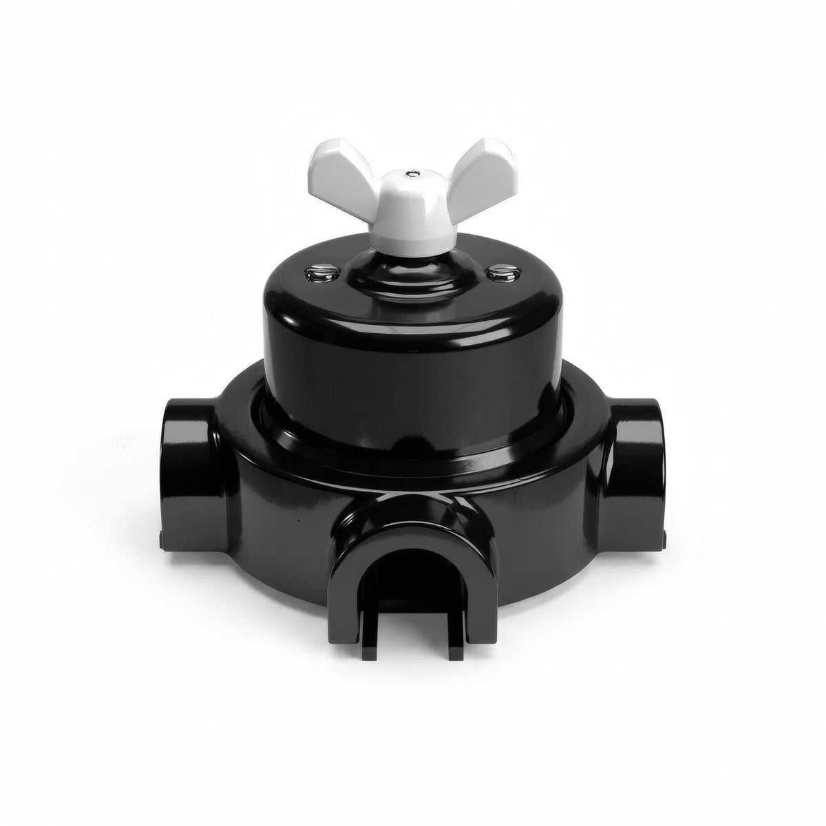 Kit deviatore in porcellana con galletto e base — Nero / Bianco / 3 uscite