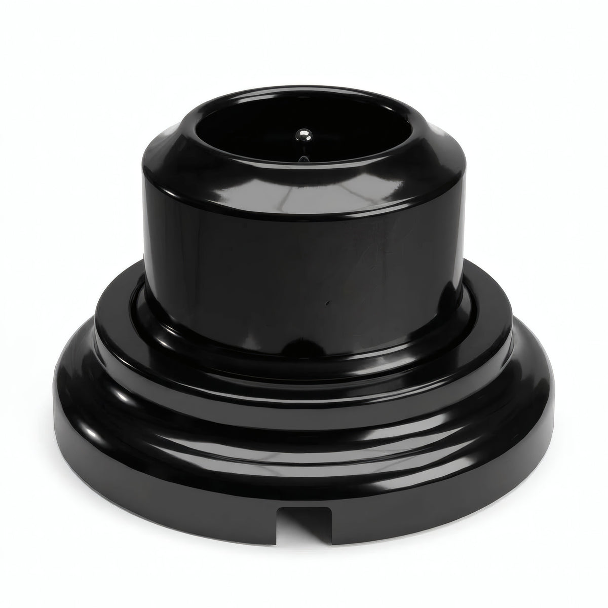 Kit presa a parete e base in porcellana — Francese 2P+T 16 A / Nero / Piatta Ø 100 mm