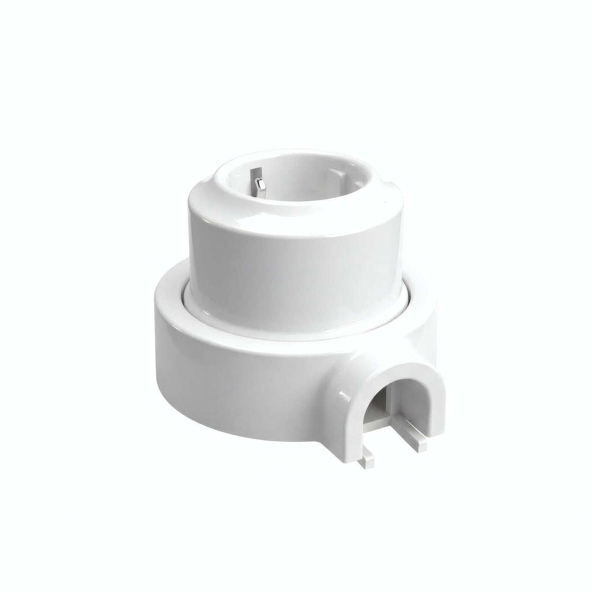 Kit presa a parete e base in porcellana — Schuko 2P+T 16 A / Bianco / 1 uscita