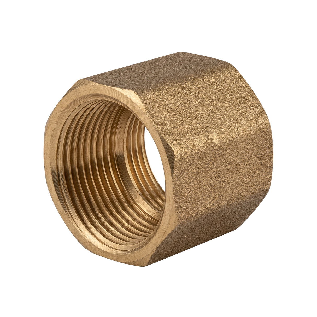 Manicotto uguale femmina-femmina con battuta in ottone CW617N BSP - vista isometrica