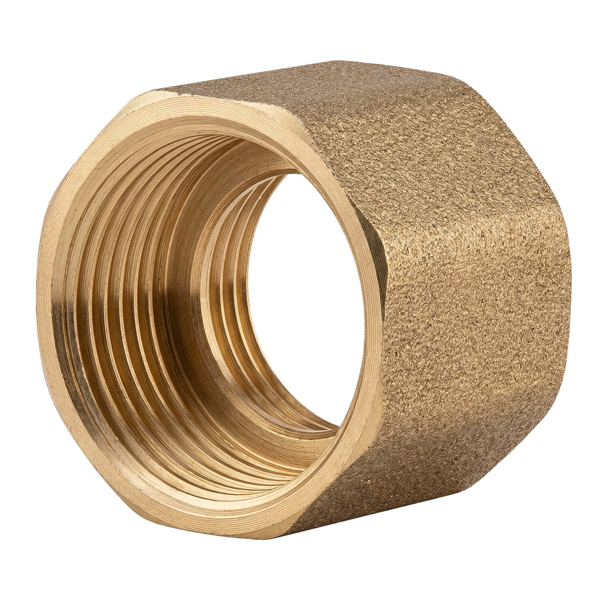 Manicotto uguale femmina-femmina con battuta in ottone CW617N BSP - vista frontale