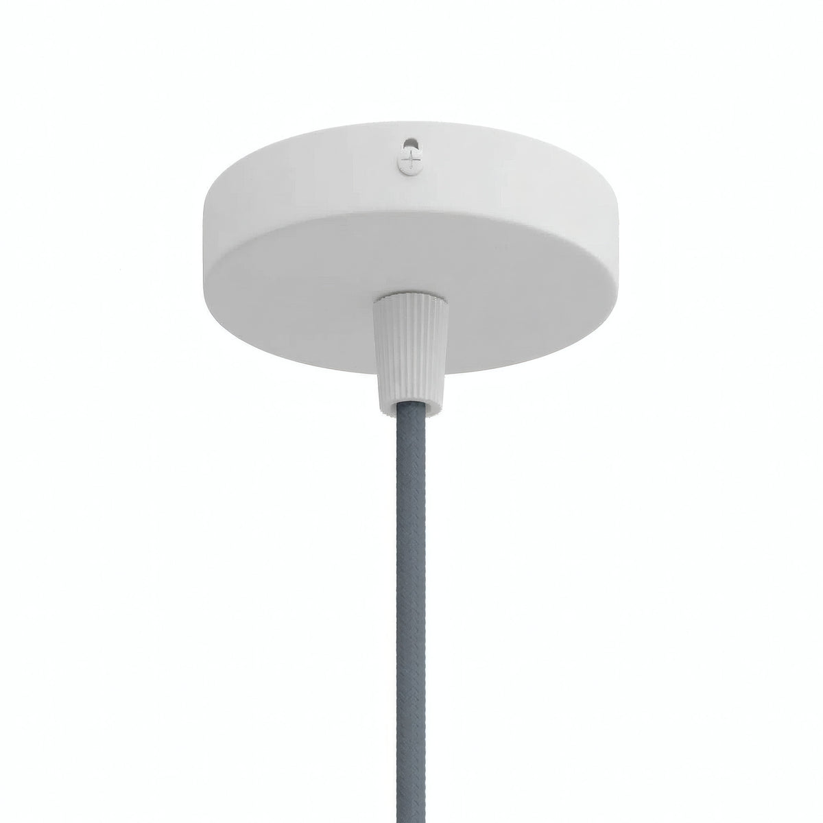 Mini rosone cilindrico in metallo, Ø 83 mm — 1 foro centrale / Conico in termoplastica / Bianco opaco