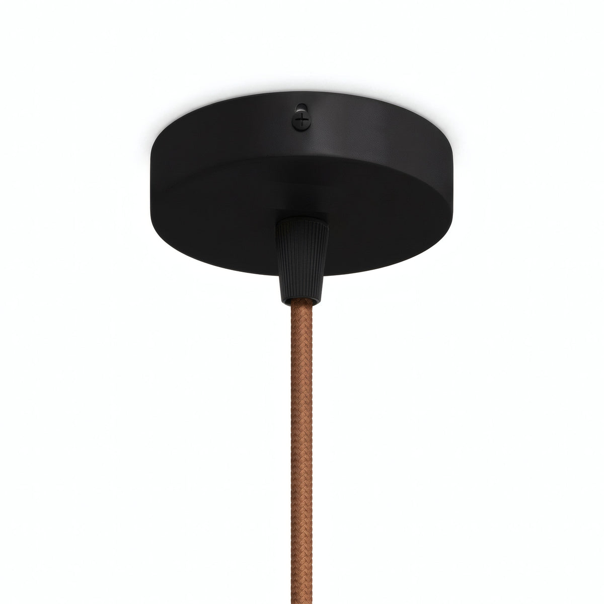 Mini rosone cilindrico in metallo, Ø 83 mm — 1 foro centrale / Conico in termoplastica / Nero