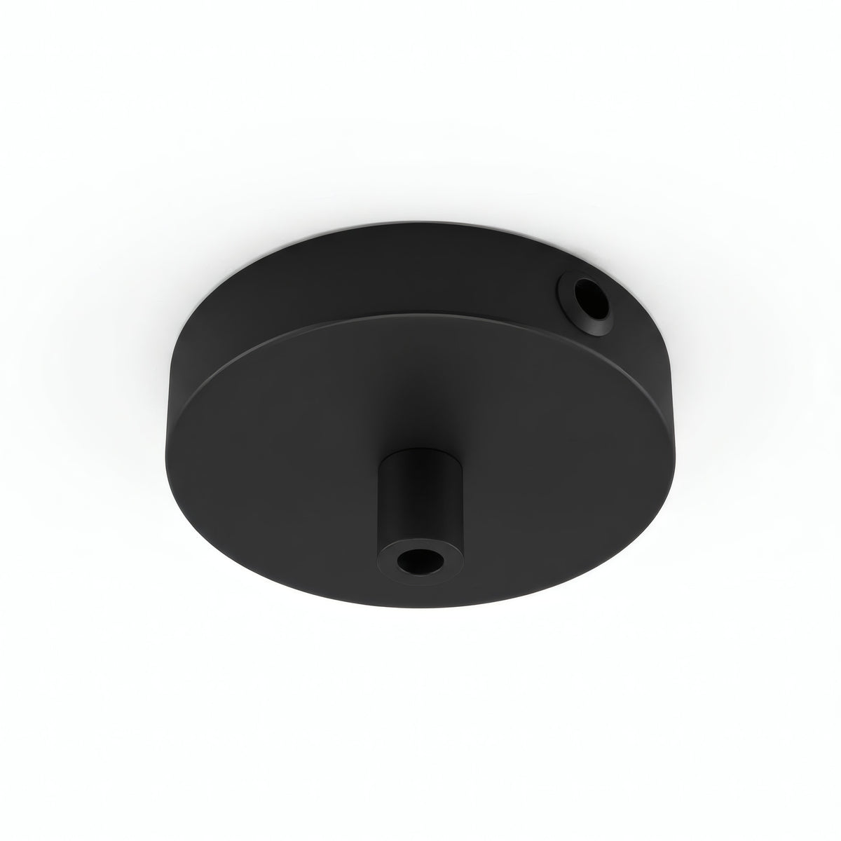 Mini rosone cilindrico in metallo, Ø 83 mm — 1 foro centrale e 2 laterali / Cilindrico in metallo / Nero