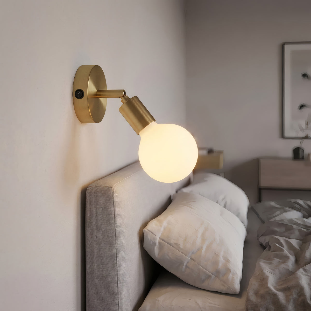 Mini rosone cilindrico in metallo con interruttore, Ø 83 mm — Bronzo satinato