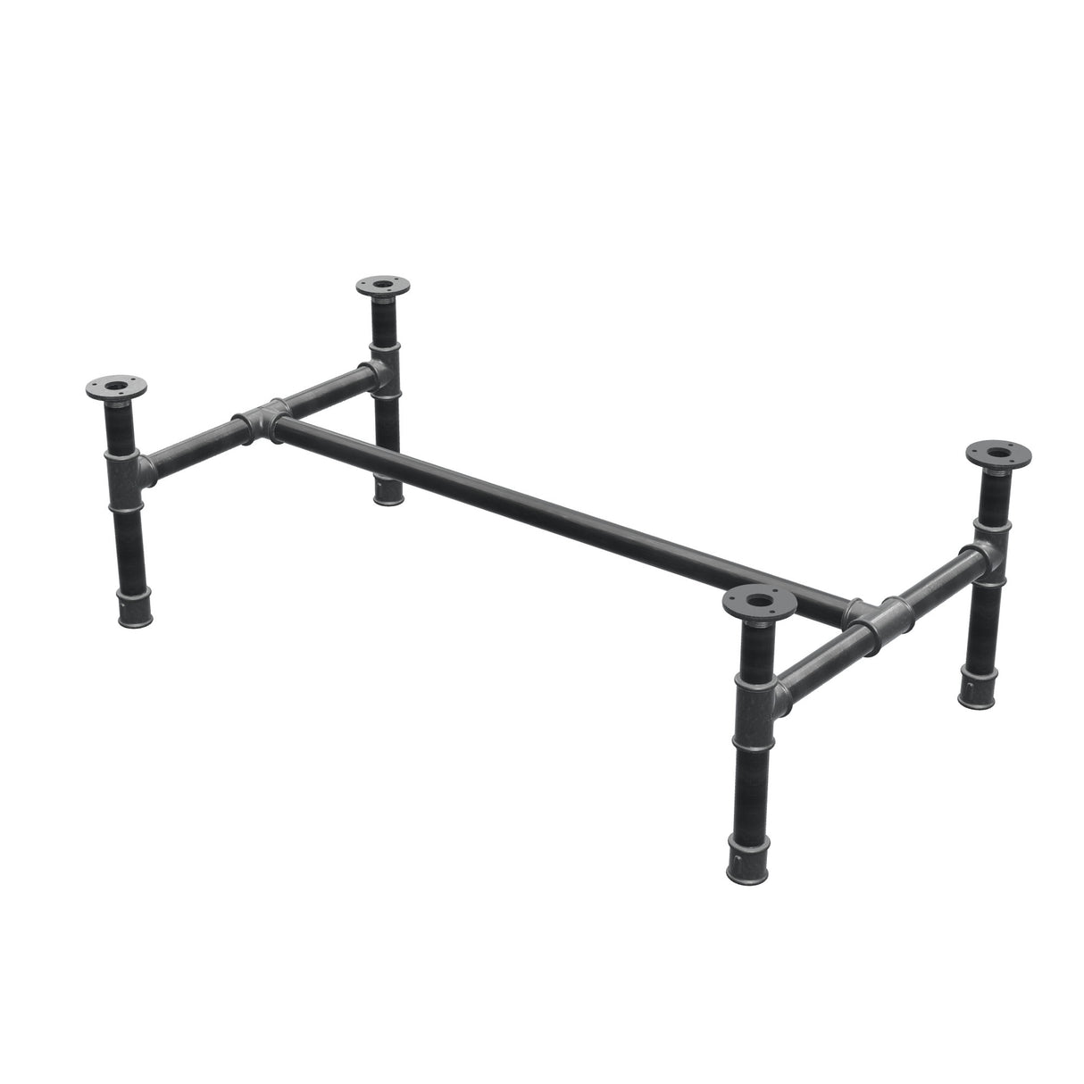 Base per tavolino, struttura a H, ghisa e acciaio Ø 34 mm, 102 × 56 cm, altezza 32 cm