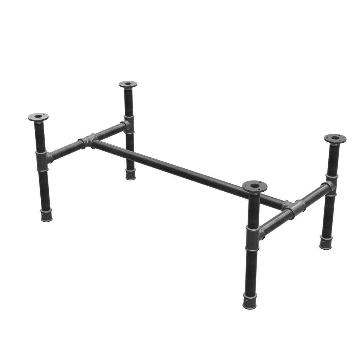 Base per tavolino, struttura a H, ghisa e acciaio Ø 34 mm, 102 × 56 cm, altezza 42 cm