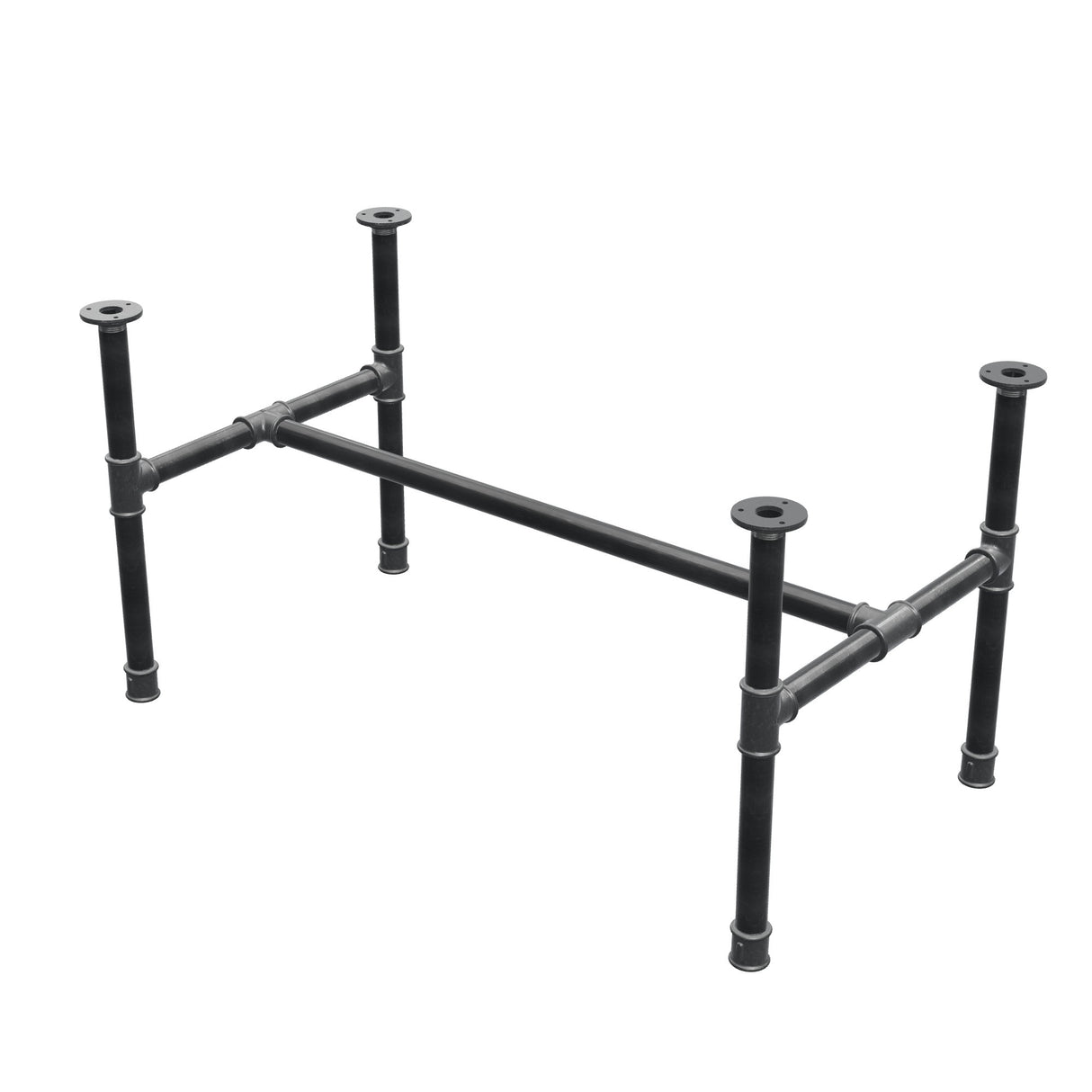 Base per tavolino, struttura a H, ghisa e acciaio Ø 34 mm, 102 × 56 cm, altezza 52 cm
