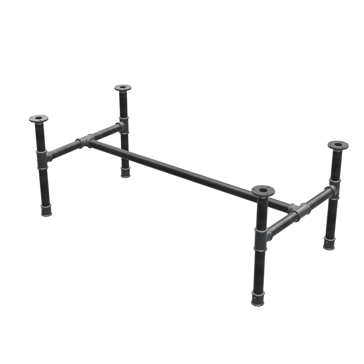 Base per tavolino, struttura a H, ghisa e acciaio Ø 34 mm, 112 × 56 cm, altezza 42 cm
