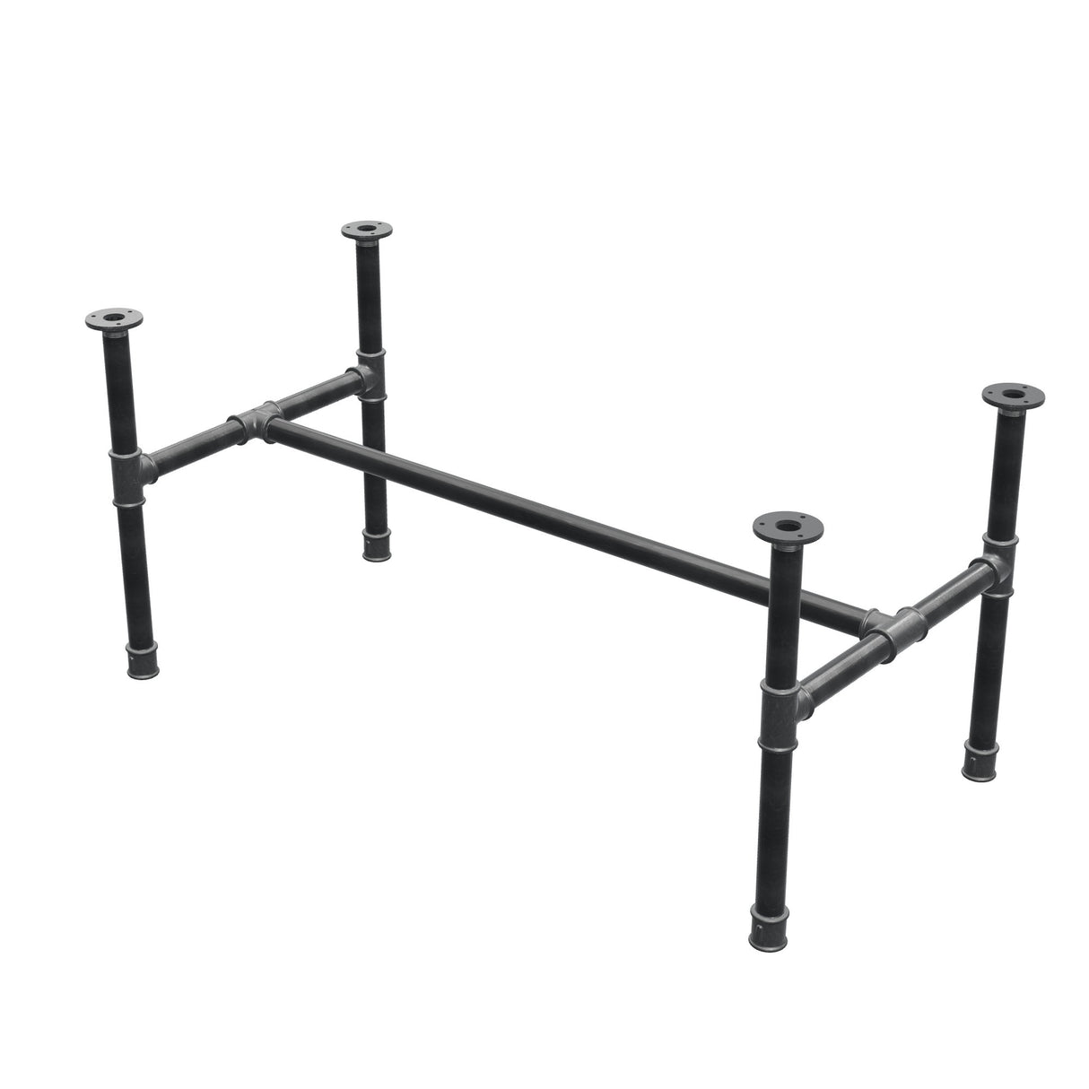 Base per tavolino, struttura a H, ghisa e acciaio Ø 34 mm, 112 × 56 cm, altezza 52 cm